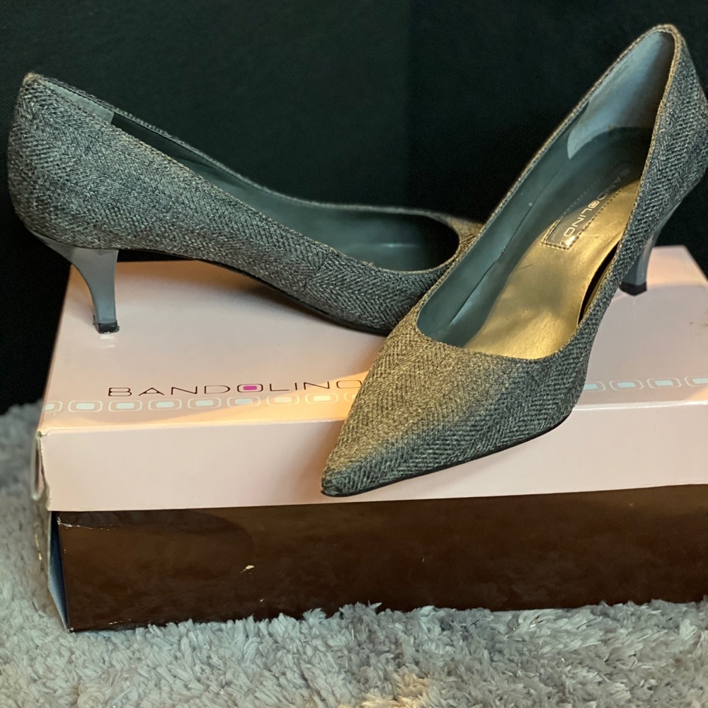 Gray Fabric Low Heel 8 1/2